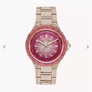 Michael Kors Limited Edition Rose Gold Two Tone Pink Crystal Watch